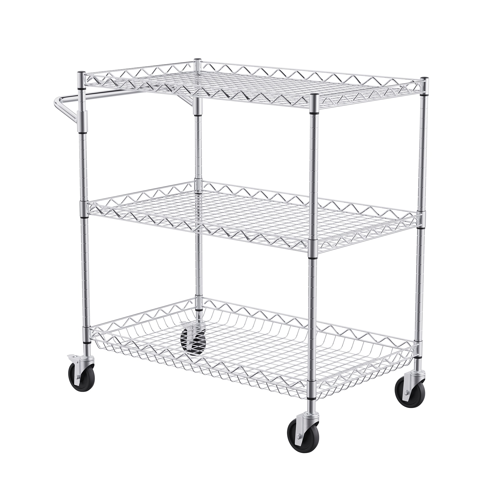 3-tier Rolling Utility Cart With 6 Hooks For Garden And Home_voghion.com